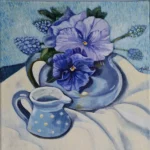 Stillleben in Blau 40 x 30/Acryl